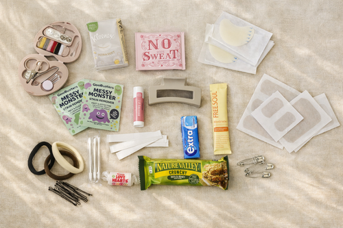 Bride emergency bag with mini emergency kit contents - wedding day kit UK