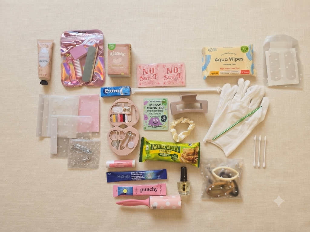 Emergency bridal kit in cream floral quilted case - wedding emergency bag Perfectly Prepared